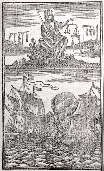 Tüm En Azılı Korsanlar ve Mürettebatlarının Tarihi ve Yaşamları, ön kapak, Londra, 1725 by American School