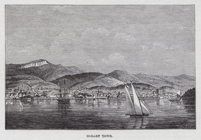 Hobart Kasabası (gravür) by American School