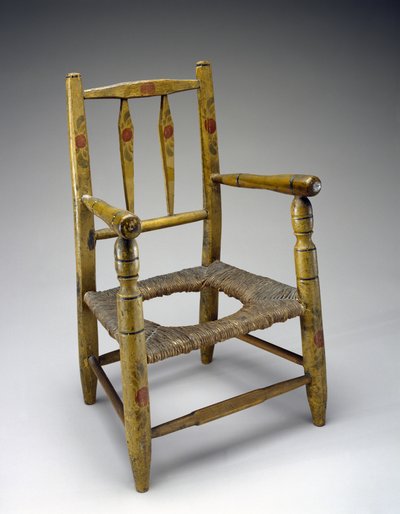 Delik Sandalye, c. 1800-1850 (tanımlanamayan ağaç, boya, fırça) by American School
