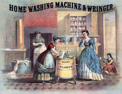 Ev Çamaşır Makinesi ve Sıkma Makinesi, c.1869 by American School
