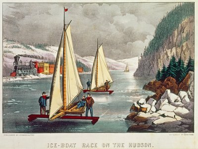 Ice-Boat Race on the Hudson  by American School