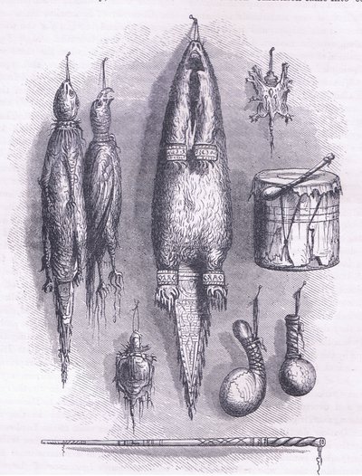 Hint ilaç çantası, gizemli düdük, savaşlar ve davul 1661, Cassell'in Amerika Birleşik Devletleri Tarihi pubından illüstrasyon. Petter & Galpin tarafından 1890 dolayları (lito) by American School