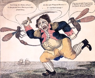 John Bull, Wasp ve Hornet tarafından acıya sokuldu, 1813 dolayları by American School