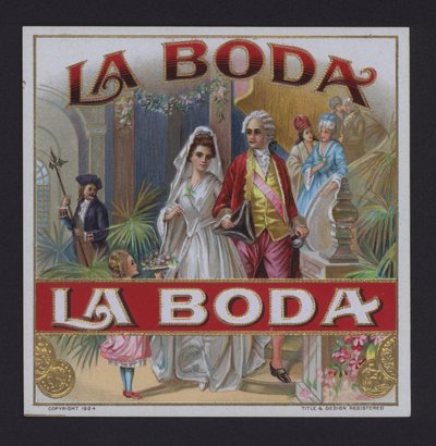 La Boda, puro etiketi (chromolitho) by American School