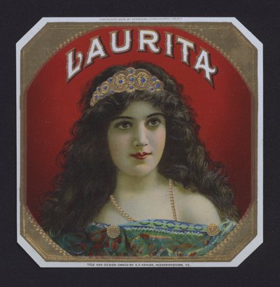 Laurita, puro etiketi (chromolitho) by American School