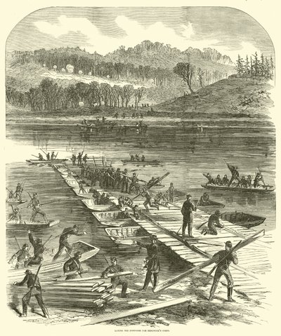 1863 Nisan Sedgwicks kolordu için duba döşeme by American School