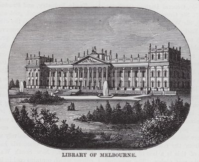 Melbourne Kütüphanesi (gravür) by American School