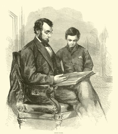 Lincoln evde, Nisan 1865 by American School