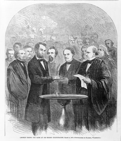 Lincoln, ikinci açılışında yemin ediyor, 4 Mart 1865, 1865