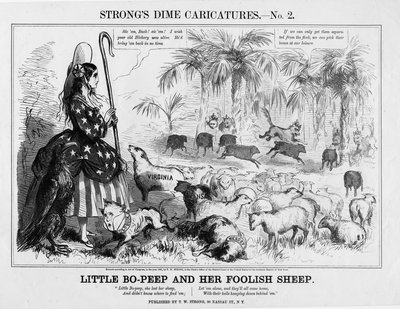 Küçük Bo-Peep ve aptal koyunu, TW Strong tarafından yayınlandı, New York, 1861 by American School
