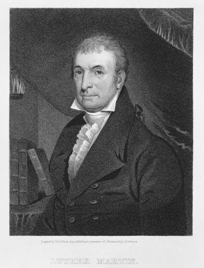 William A. Wilmer tarafından oyulmuş Luther Martin (c.1820-55) by American School