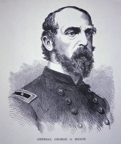 Tümgeneral George Meade (1815-72) (gravür) by American School