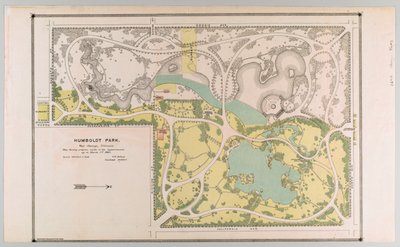 Park iyileştirmelerini gösteren Humboldt Park Haritası, Chicago, Illinois by American School