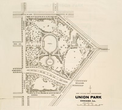 Union Park, Chicago, Illinois Haritası by American School