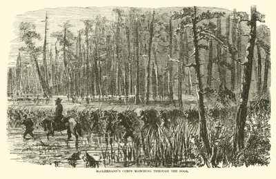 bataklıkların içinden yürüyen McClernands kolordu, Mart 1863 by American School