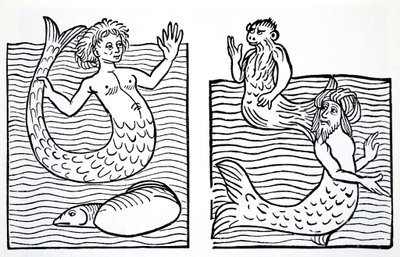 Deniz Kızları ve Deniz Adamları, The World Guide to Cüceler, Periler, Elfler ve Diğer Küçük İnsanlardan Thomas Keightley (1789-1872) 1880