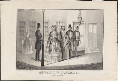New York, Gas Light, Bir Kurbanı Kancalamak, 1850 dolayları by American School