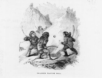 Kuzey kutbu: buz torbasında top oynayan çocuklar - Elisha Kent Kane; 1853-1855 yıllarında Arktik Keşif (Philadelphia, Childs ve Peterson by American School