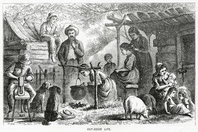 Dışarıda Yaşam, uzun metrajlı bir hikaye için örnekleme, A Community of Outcasts, Appletons Journal, 23 Mart 1872 by American School
