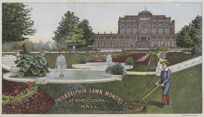 Bahçıvanlık Salonunda Philadelphia Çim Biçme Makineleri (chromolitho) by American School
