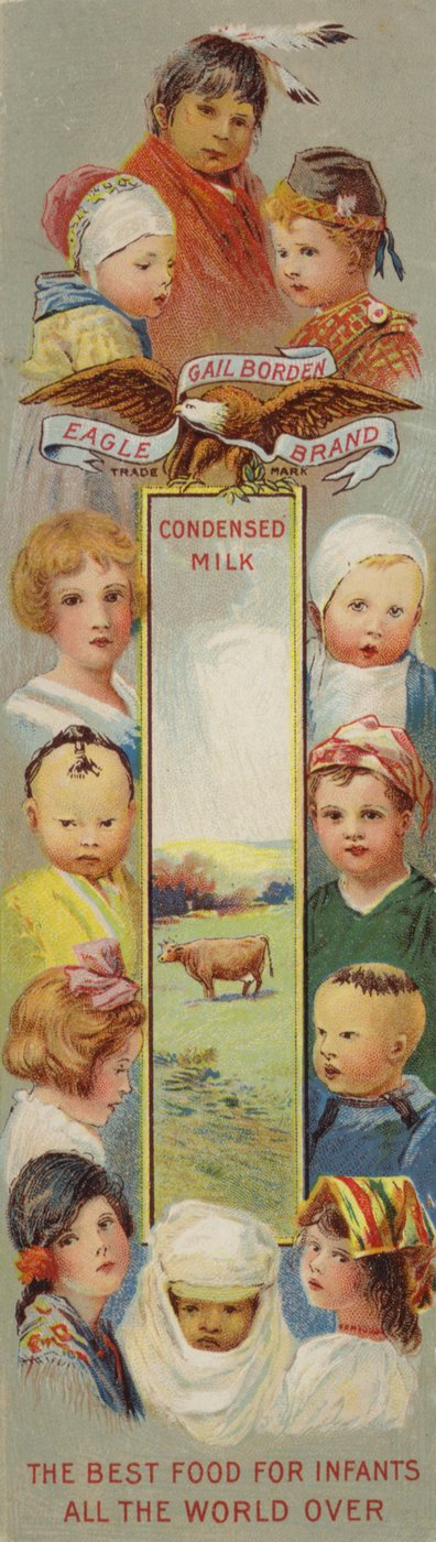 Çocukların resimleri, yoğunlaştırılmış süt reklamı by American School