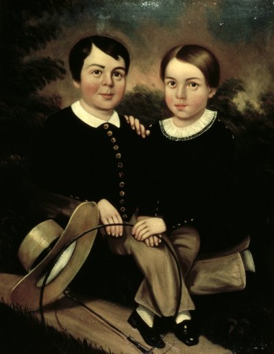 İki Çocuk Portresi by American School