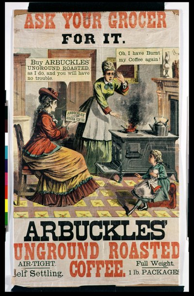 Poster reklam Arbuckles Öğütülmüş Kavrulmuş Kahve by American School