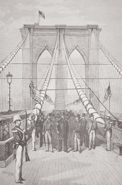 Başkan Chester A. Arthur, yeni Brooklyn Köprüsü