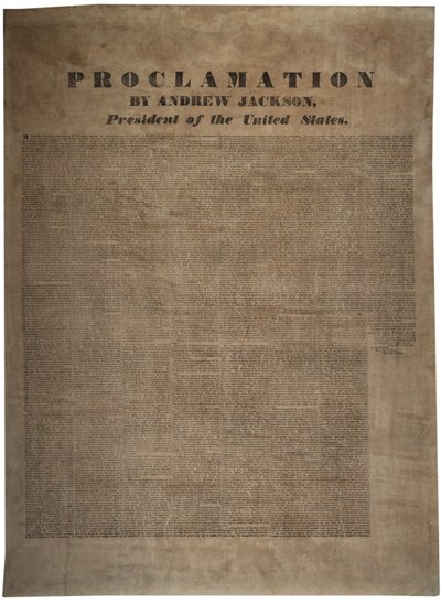 Andrew Jackson (1767-1845), Amerika Birleşik Devletleri Başkanı, 10 Aralık 1832 Bildirisi by American School