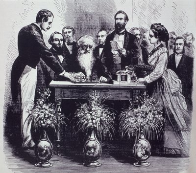 Profesör Samuel Finley Breese Morse (1791-1872) Buluşunun İşlevini Açıklarken by American School