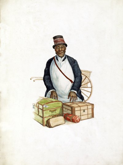 Kamu Kapıcısı B. Jackson, pub. 1883 (el boyaması gravür) by American School