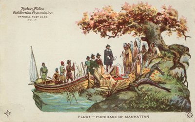 Manhattan satın alımı (renkli lito) by American School