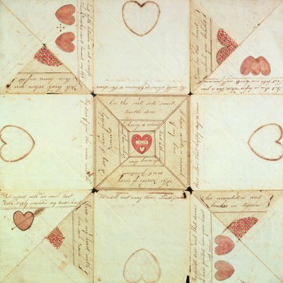 Önemli olan Valentine, c.1760 by American School