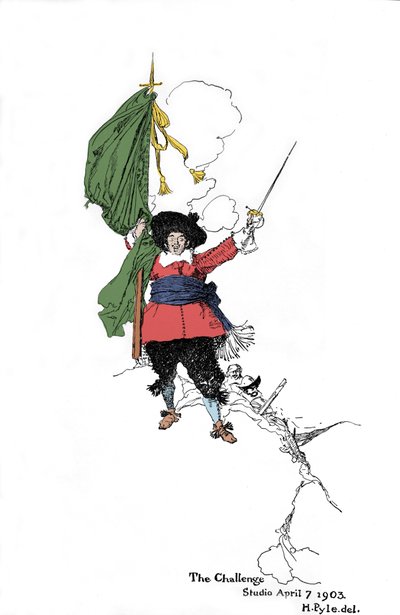 Meydan okuyan bir korsanın temsili - Howard Pyle (1853 - 1911), Amerikalı illüstratör - 1903
