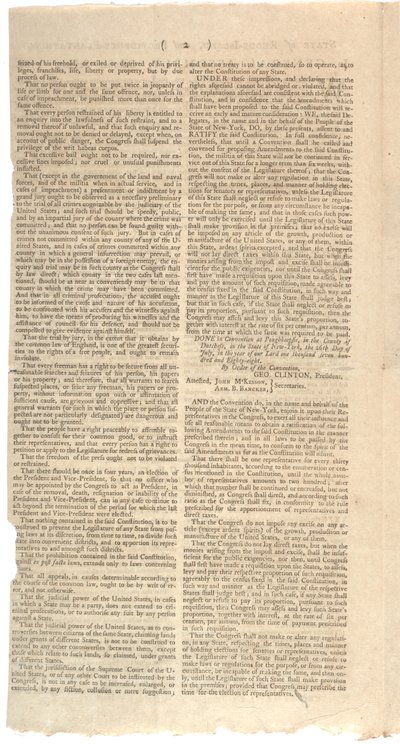 Anayasa değişiklikleri için NYS önerisini basan kararlar, Ekim 1788 by American School