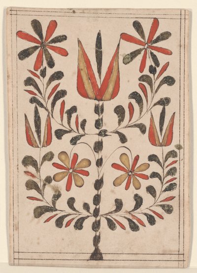 Liyakat Ödülü (Belohnung), Fraktur Tablosu (kağıt üzerinde wc ile kalem & mürekkep) by American School