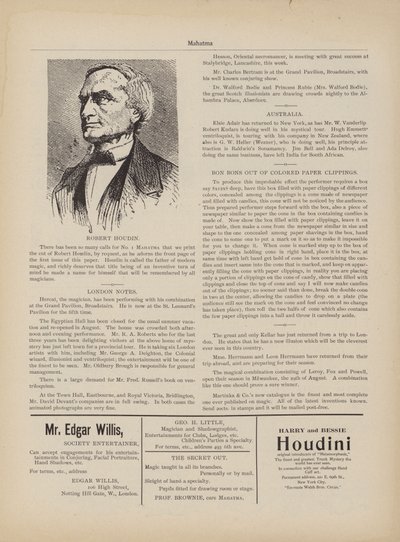 Robert Houdin, Reklamlar by American School