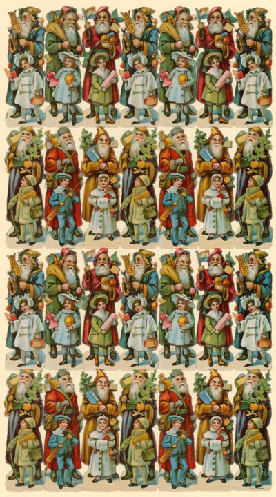 Çocuklarla Noel Baba, figürler sayfası by American School