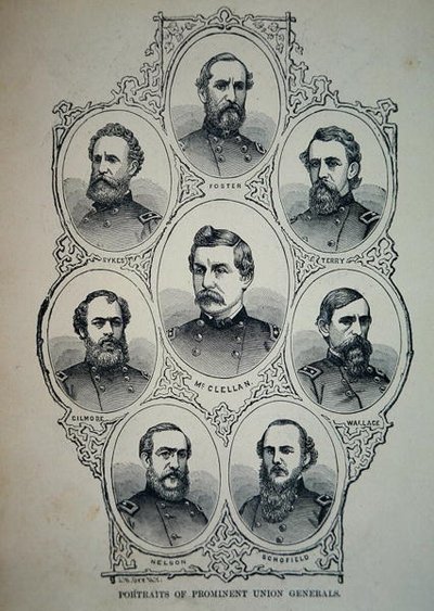 Birlik Ordusunun Tanınmış Generallerinin Yedi Portresi (lito) by American School
