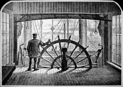 Tekerlek yuvasındaki vapur pilotu, 1870 dolayları (gravür) by American School