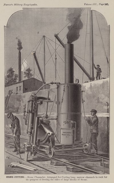 Taş Kesme, Taş Kanallama (gravür) by American School