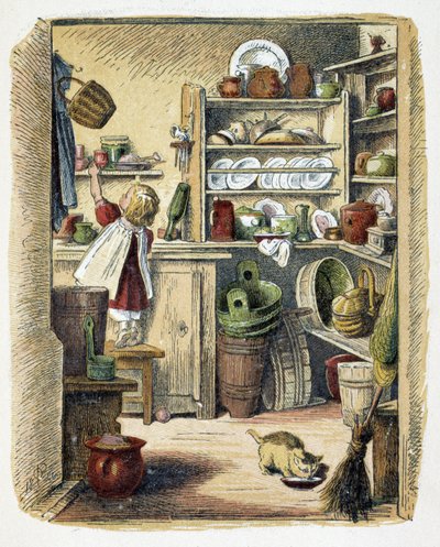 Mutfakta saklama “” Schnick, schnack, küçükler için önemsiz şeyler””, çocuk oyunları. ed. Londra- Georges Ronthedge ve oğulları. New York, Geniş yol Ludgate n.d. C. 1890. by American School