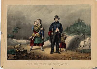Intemperance Meyveleri, pub. Currier & Ives tarafından, 1870 by American School