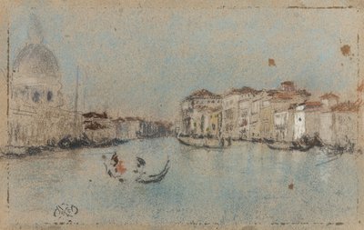 Büyük Kanal, Venedik, c.1879-80 (kahverengi kağıt üzerine pastel) by American School