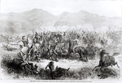 21 Aralık 1866, Dakotah Bölgesi, Fort Philip Kearney yakınlarındaki Kızılderili Savaşı ve Katliamı by American School