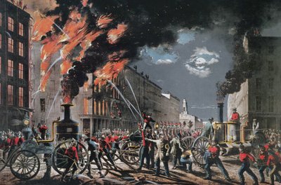 Bir İtfaiyecinin Hayatı (New York Gönüllü İtfaiye Departmanı), Currier & Ives tarafından yayınlandı by American School