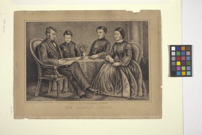 Lincoln Ailesi (litografi) by American School