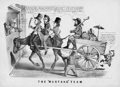 Mustang ekibi, Currer & Ives tarafından yayınlandı, New York, c.1856 by American School