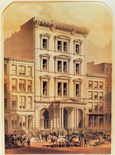 The Major and Knapp Co., pub tarafından kazınmış New York Menkul Kıymetler Borsası. Edmond Parsloe, New York, 1870 by American School