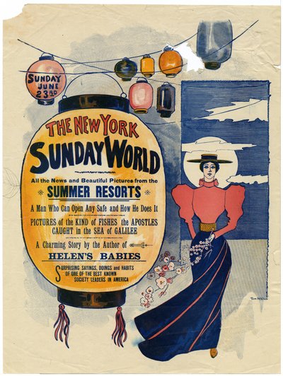 New York Pazar Dünyası, Yaz Tatil Yerlerinden Tüm Haberler ve Güzel Resimler...., 1895 (baskı) by American School